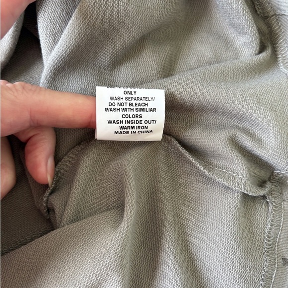 FKEEP Quarter Zip Long Sleeve Boxy Pullover Gray Size L Drawstring at Bottom NWT - Picture 12 of 14